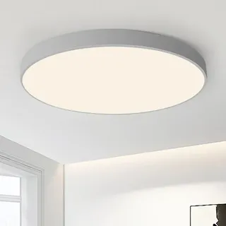 LED Deckenleuchte JDONG 36W Warmliches 3000K Rund Deckenlampe Grau passend für Wohnzimmer, Schlafzimmer, Keller, Büro, Flur 40cm - Grau