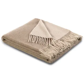 Biederlack Kuscheldecke Cashmere 130 x 170 cm Mischgewebe Beige Natur