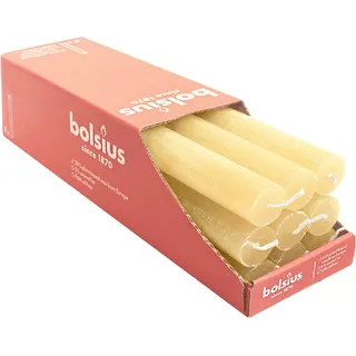 Stabkerzen Rustik, 23/270 mm, Sonniges Gelb, BOLSIUS, Brenndauer ca. 13h, 9 Stück pro Verpackung