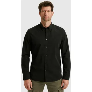 Langarmhemd PME LEGEND, Herren, Gr. L, N-Gr, schwarz, Web, Obermaterial: 97% Baumwolle, 3% Elasthan, unifarben, regular fit normal, Manschette, Hemden, mit Logo Stickerei