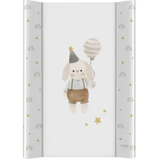 Ceba Baby® Wickelauflage Wickelunterlage - 2 Keil Wickelmulde fürs Babybett 70x50 cm - Wickeltischauflage mit OEKO-TEX® Standard 100 - Made in EU - Wasserdicht und Abwaschbar - Geburtstagshäschen