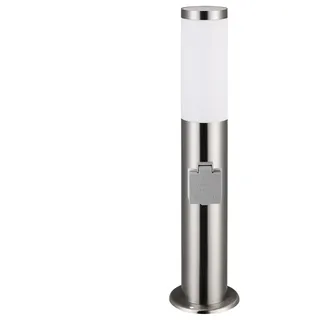 Monzana® Außenleuchte Edelstahl 50cm E27 Fassung IP44 Wetterfest Garten Wegeleuchte Gartenleuchte Strom Beleuchtung Draußen Outdoor Terrasse Silber