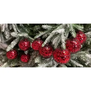 8er Set edle Luxus Glas Weihnachtskugeln Ø 8cm Weihnachtsbaum Kugeln Christbaumkugeln Weihnachts Deko ROT Gold Silber KLAR (8 Stück Rot Ornament)