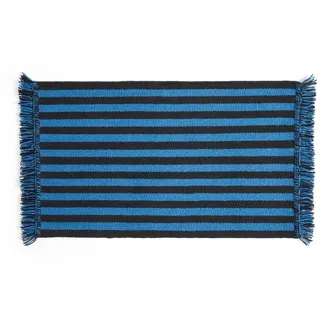 HAY - Stripes and Stripes Wool Teppich, 95 x 52 cm, blau