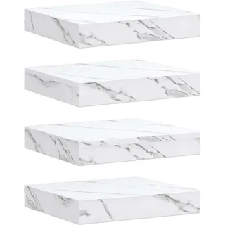 Maison Exclusive - Wandregal 4 Stk. Weiß Marmor 23 X 23,5 X 3,8 C