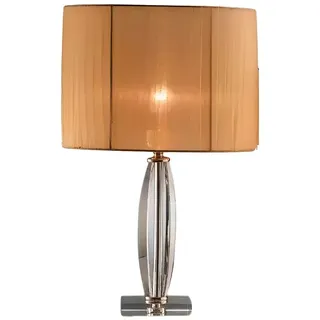 Xlmoebel Nachttischlampe Antike Tischleuchte mit Kristall-Kronleuchter Design Sofort beige