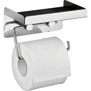 Wenko Toilettenpapierhalter Edelstahl mit großer Ablage