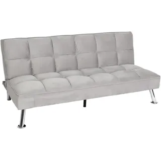 Mendler Schlafcouch Samt 2-Sitzer Grau