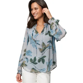 Zero Chiffonbluse mit Blätterdruck 42