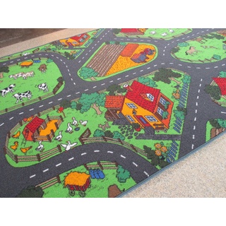 Internethandel Pfordt Kinderteppich Spiel Teppich Teppich Farm Bauernhof (350 x 200)