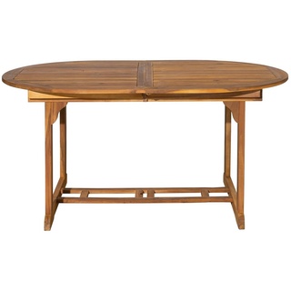 furnling Gartentisch Venedig, Tisch mit Akazien-Oberfläche für 4-6 Personen, ausziehbar auf 200 cm braun