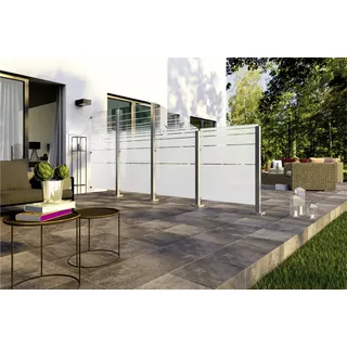 Ambiente Glaszaun Dekor 81 schräg 120 x 180/120 cm gehärtetes 8 mm Glas