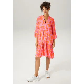 Aniston CASUAL Tunikakleid Blumen Orange/Pink 48