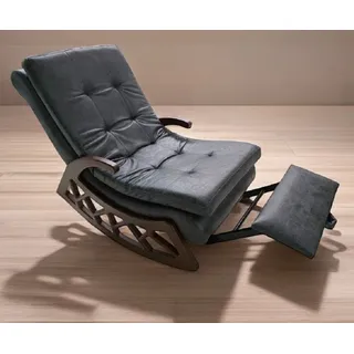 Xlmoebel Schaukelsessel Grauer Schaukelstuhl Holzgestell Modern Relax Sessel Sofort (1-St., Schaukelsessel), Hergestellt in Europa grau