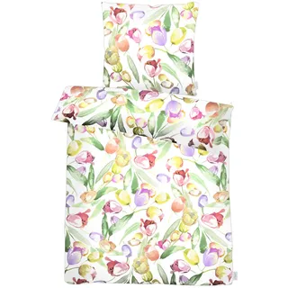 APELT Tulip floral Weiß 135 x 200 cm + 80 x 80 cm