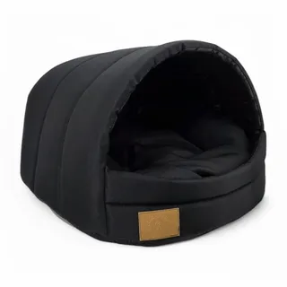Hundehütte Hundehaus Hundebett Hundehöhle Größe M [ Schwarz ] - Schwarz