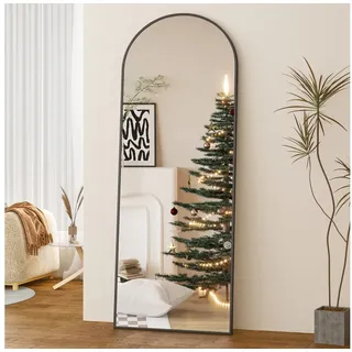 Boromal Ganzkörperspiegel Schwarz Weiß Rahmen Standspiegel Oval Wandspiegel Groß Wand Ganzkörper (für Schlafzimmer Badezimmer Wohnzimmer Arched), Spiegel Rund schwarz EXTRA Groß - NEW ARRIVAL | 80 cm x 180 cm