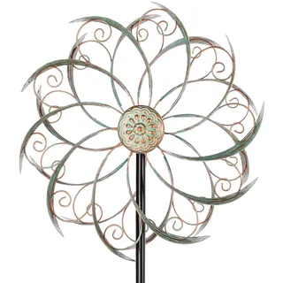 VEWOSTAR Windspiel für den Außenbereich, Metall, 33 cm Durchmesser, Windspiel für Hof und Garten, Dekoration, Windräder, Windskulpturen und Spinner (144,8 cm Höhe)