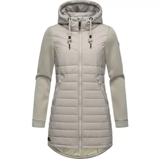 Ragwear Damen Übergangsjacke leichte lang Steppjacke mit weichen Ärmeln und Kapuze Sandrra Long Bone Gr. S - S