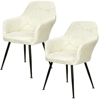Betylifoy Stuhlhussen 2er Set Stuhlhussen mit Armlehne Stretch Stuhlbezug Abnehmbare Waschbar Stuhl Bezug Stuhlbezüge für Esszimmer Restaurant Bürostuhl (2, Beige, Universal)