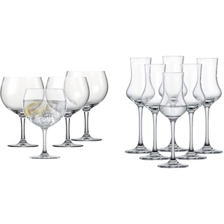 Schott Zwiesel Gin Tonic Glas Bar Special (4er-Set)(130002) & Digestifset Classico (6er-Set), klassische Schnapsgläser mit Stiel, spülmaschinenfeste Tritan-Kristallgläser(Art.-Nr. 120518)