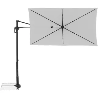 Doppler Ampelschirm, Hellgrau, Metall, Textil, 240x135 cm, 360° drehbar, höhenverstellbar, wetterbeständig, geeignet für Balkon, Sonnen- & Sichtschutz, Sonnenschirme, Ampelschirme