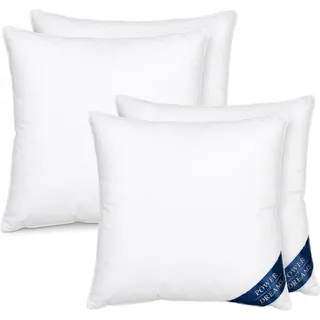 Power of Dreams Federkissen Set 4, 45x45cm, 500g - Kissen aus Federn als Kopfkissen, Schlafkissen u. Bettkissen perfekt für Allergiker und Kinder - Weiß