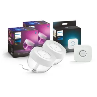 Philips Hue White & Col. Amb. LED-Tischleuchte Iris, weiß, dimmbar, 16 Mio. Farben, Deep Dimming-Funktion Bridge, zentrales, intelligentes Steuerelement des Hue Systems