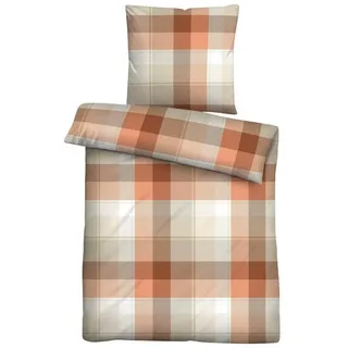 biberna BELAMIS Kariert Orange 135 x 200 cm + 80 x 80 cm