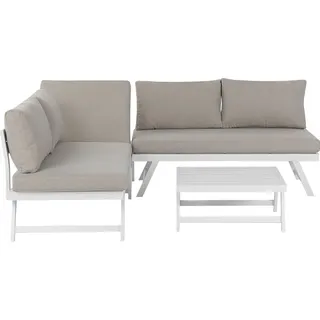 Beliani Gartenlounge 5-tlg. Grau/Weiß