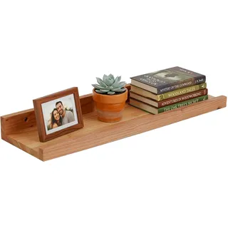 Relaxdays Wandregal 50 x 5 x 15 cm Braun