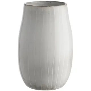 BUTLERS Blumenvase ø 9 cm H 17 cm Steinzeug Dekovase - Henley - | Grau - Steinzeugvase für einzelne langstielige Blumen - Dekoration für Fensterbank - Tischvase für Esstisch & Tischdeko