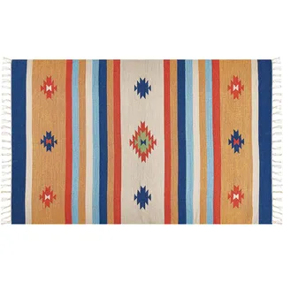 Beliani Teppich Taronik Bunt 140 x 200 cm Baumwolle Kelim