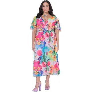 Ulla Popken Cocktailkleid Maxi mischfarben 46/48