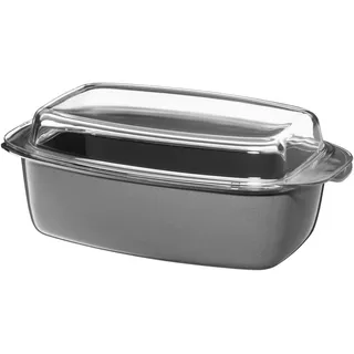 WMF Bräter, Fusiontec Glas, Glasdeckel, tropffreies Ausgießen, backofengeeignet