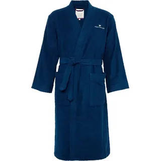 Unisex-Bademantel TOM TAILOR HOME "Kimono" Bademäntel Gr. XXL, blau (marine) Tom Tailor für Damen & Herren, mit Logostickerei