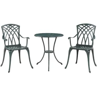 casa.pro Bistro-Set Vena 3-tlg. Dunkelgrau/Grün