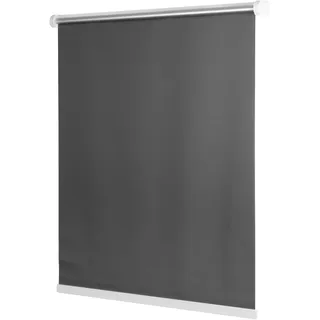 Ventanara® Rollo ohne Bohren schnurlos Springrollo inklusive Klemmträgern (grau (raumverdunkelnd), 40 x 150 cm)