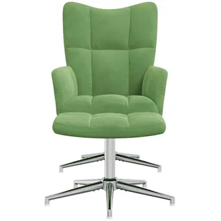 vidaXL Relaxsessel mit Hocker Samt 68 x 98 x 70 cm Hellgrün
