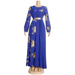 Muslimisches Kaftan Abaya Kleid Kimono Damen Dubai Print Chiffon Kleider Ankara Dashiki Boubou Islamische Kleidung