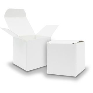 itenga 10x Würfelbox aus Karton 6,5x6,5cm weiß kleine Schachtel als Gastgeschenk Geschenkbox zum Befüllen (Hochzeit Adventskalender Taufe Geburtstag Geschenk Kommunion)