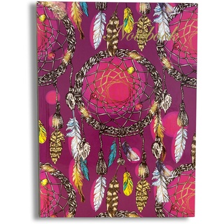 Maturi Notizbuch, A5, Traumfänger-Design, mit Goldfolienverzierung und glänzender Oberfläche, Violett