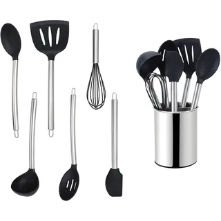 Echtwerk Küchenorganizer-Set 7-teilig Edelstahl Silikon silberfarben