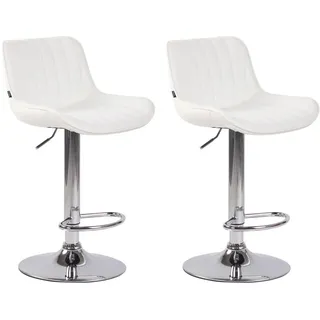 deluke Barhocker BEKIM 50 x 50 x 86 cm Weiß/Silber