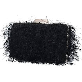 CORIOS Damen Abendtasche Kleine Clutch Abnehmbarer Kette Tasche Hochzeit Braut Handtasche Portemonnaie Tasche Schultertasche Elegante Umhängetasche für Hochzeit Abendparty Tanzparty Schwarz