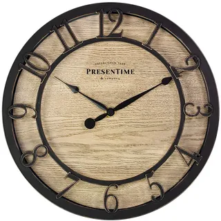 Presentime & Co Wanduhr Bauernhaus-Serie, Landhaus-Stil, Vintage-Design, ölgeriebene Bronze, 25,4 cm
