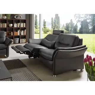 Hukla 2,5-Sitzer HUKLA "HU-SF15058 Ledersofa, Breite 194 cm", schwarz (torro anthrazit), B:194cm H:91cm T:92cm, Sofas, aus Leder, optional Kopfstütze u. WallAway-Funktion