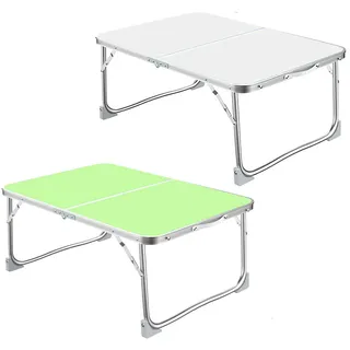 Kompakter Klapptisch aus Aluminium, zusammenklappbar, Laptop-Betttisch, Laptoptisch, multifunktionaler Ständer für Arbeit, Lesen, Schreiben, Zeichnen, Weiß, 60 x 40 x 26 cm