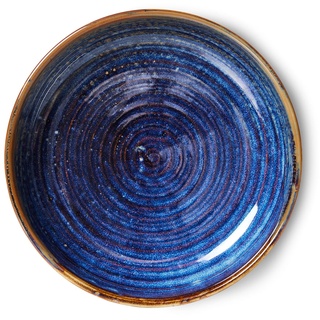 HKliving - Chef Ceramics tiefer Teller, Ø 21,5 cm, rustic blue