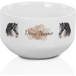 GRAZDesign Müslischale Pferd personalisiert Kinder & Erwachsene, Schüssel für Frühstück, Müsli, Suppe, Kindergeschirr mit Namen, Keramik